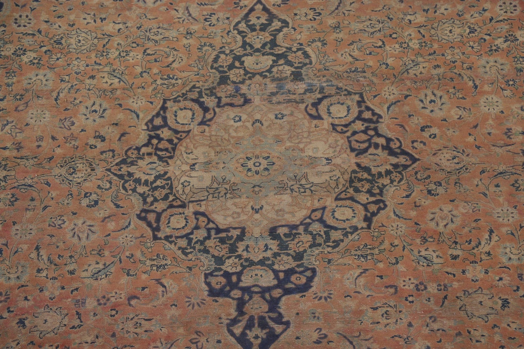 Distressed Kashan Persian Area Rug 10x13