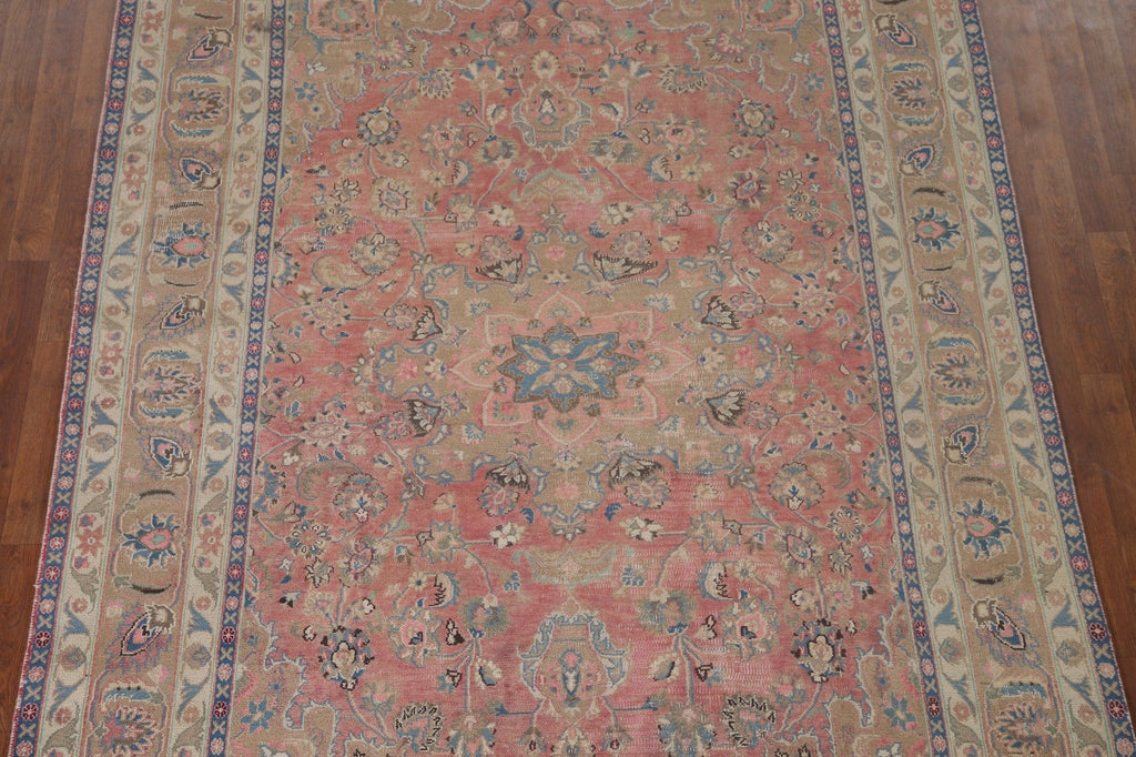 Distressed Mashad Persian Area Rug 6x10