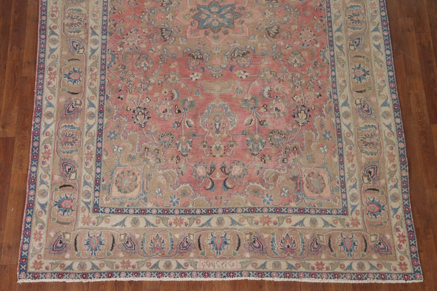 Distressed Mashad Persian Area Rug 6x10