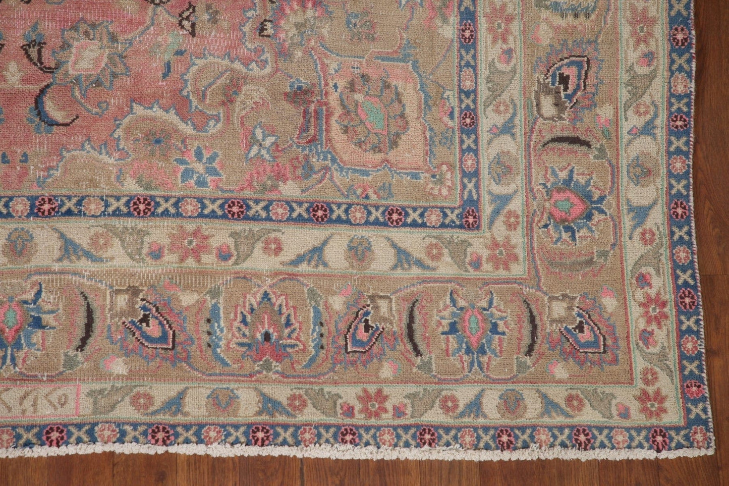 Distressed Mashad Persian Area Rug 6x10