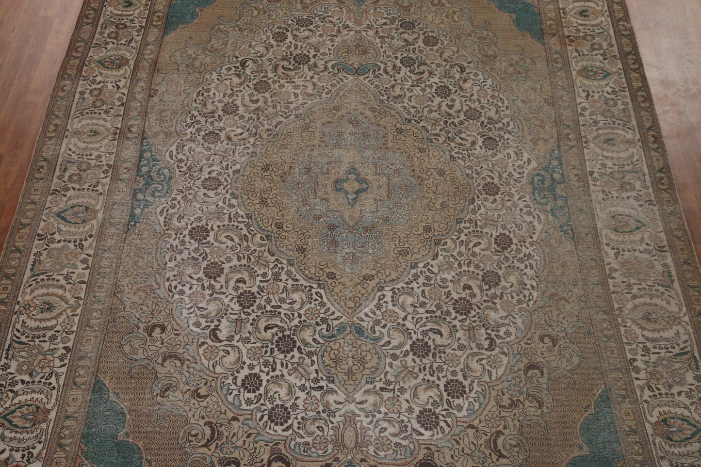 Geometric Wool Tabriz Persian Area Rug 10x13