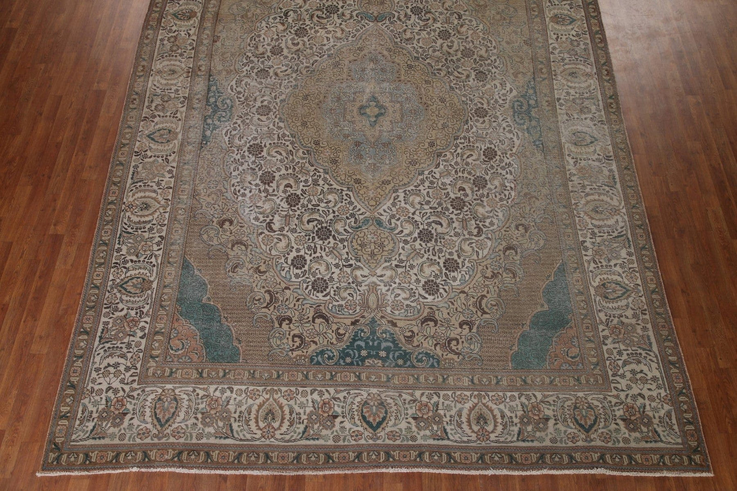 Geometric Wool Tabriz Persian Area Rug 10x13