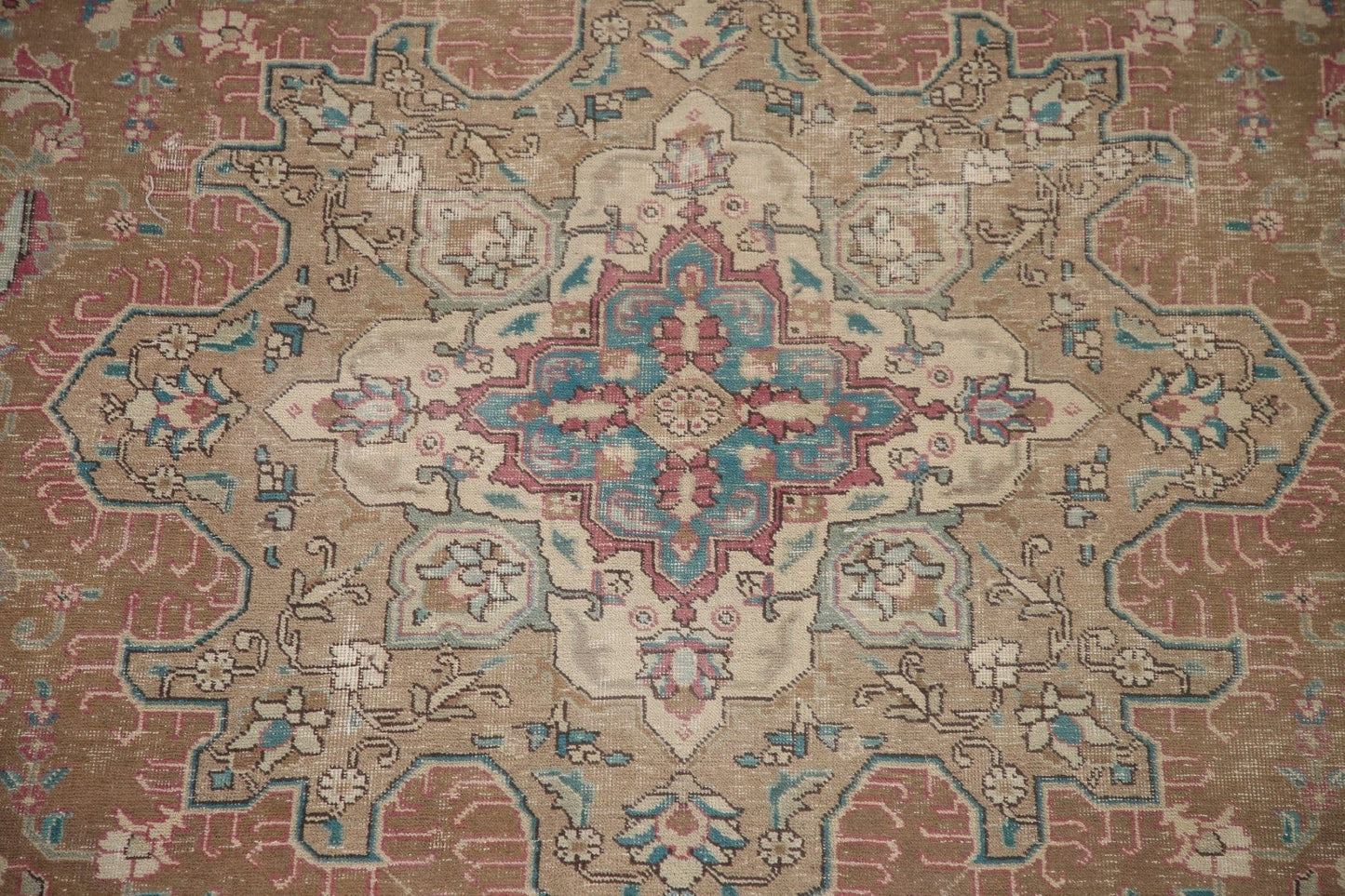 Brown Distressed Tabriz Persian Area Rug 7x10