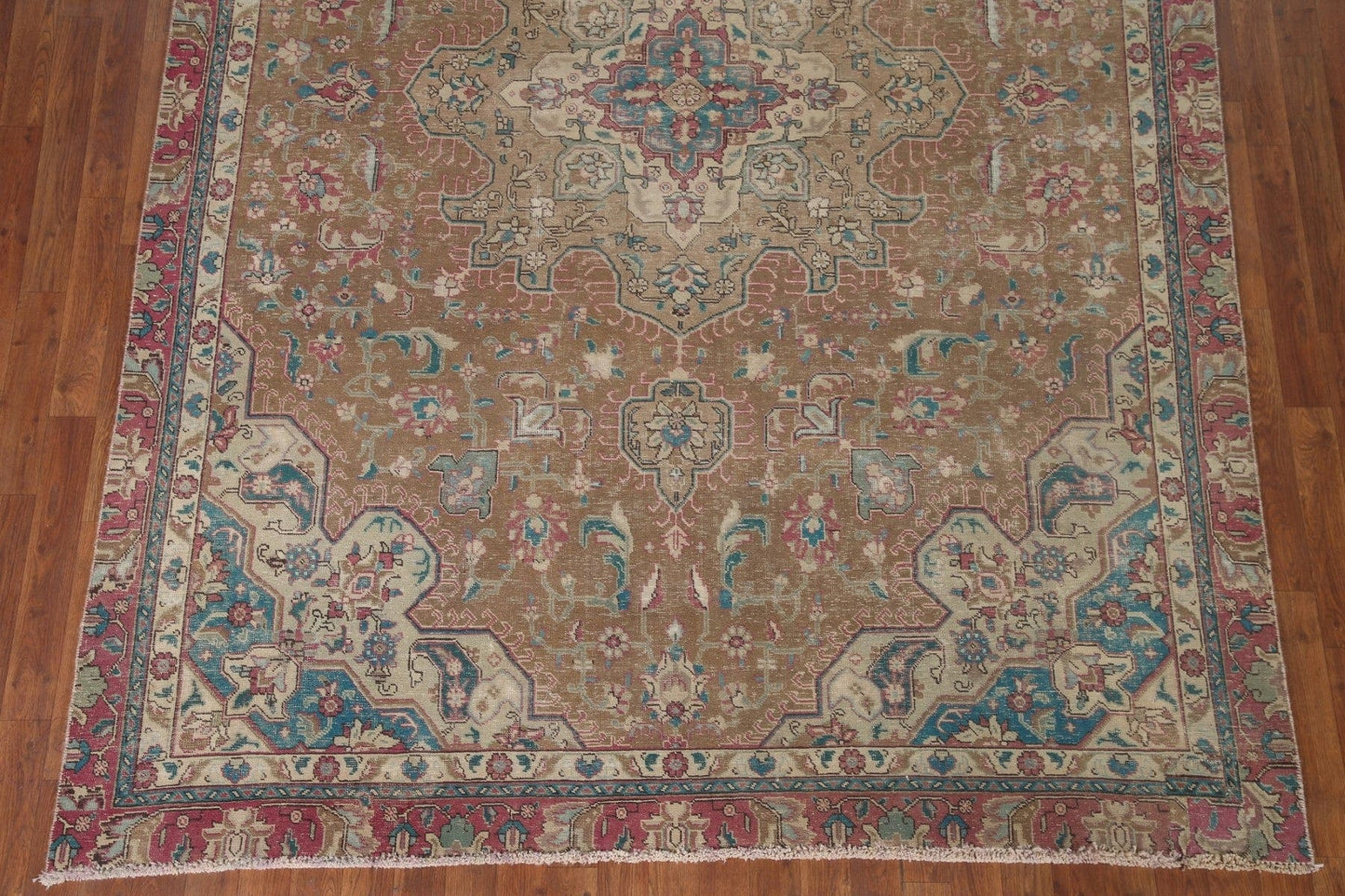 Brown Distressed Tabriz Persian Area Rug 7x10