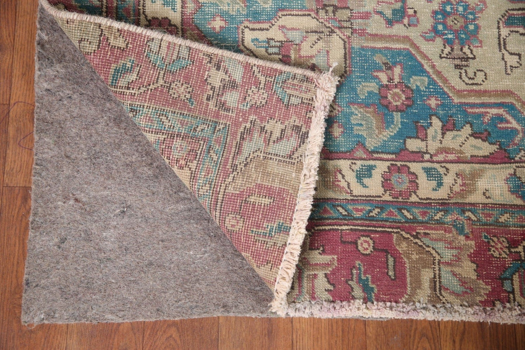 Brown Distressed Tabriz Persian Area Rug 7x10