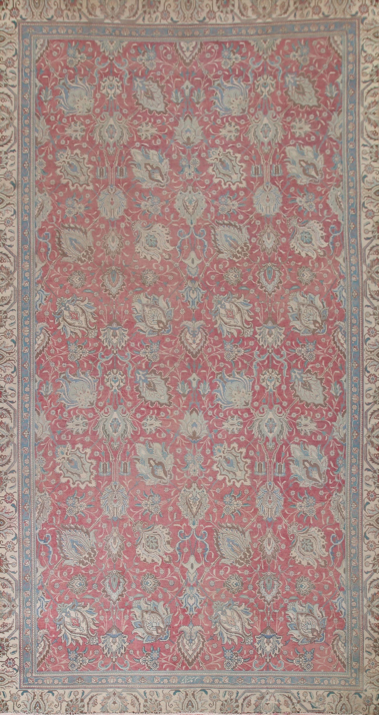 All-Over Pink Tabriz Persian Area Rug 8x14