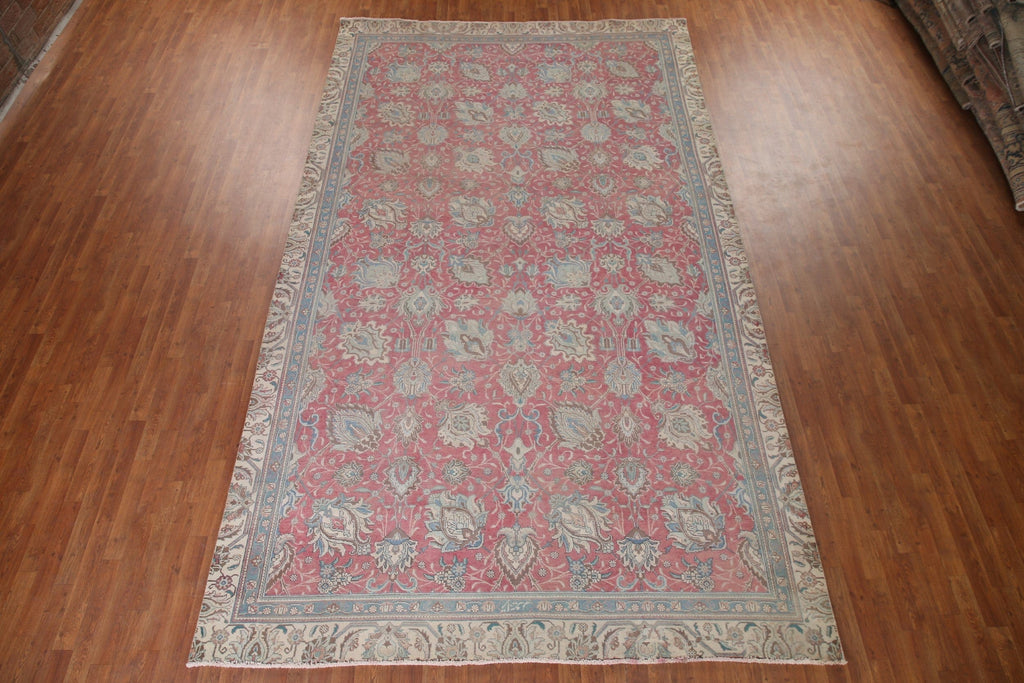 All-Over Pink Tabriz Persian Area Rug 8x14