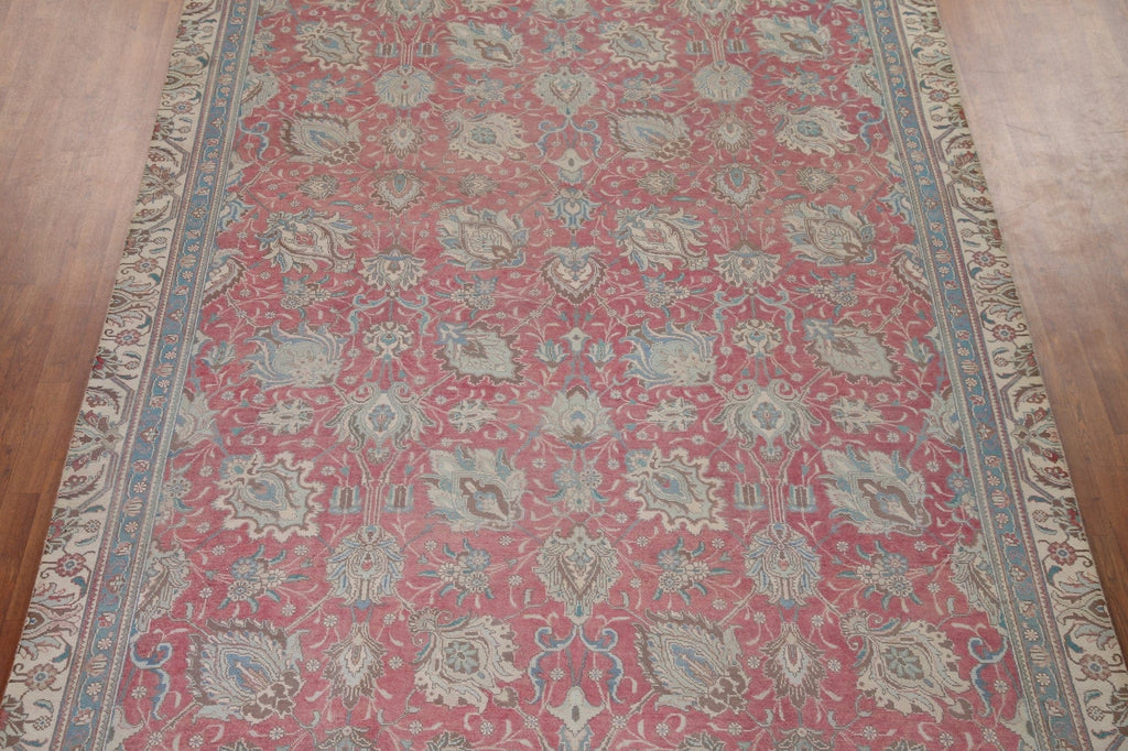 All-Over Pink Tabriz Persian Area Rug 8x14