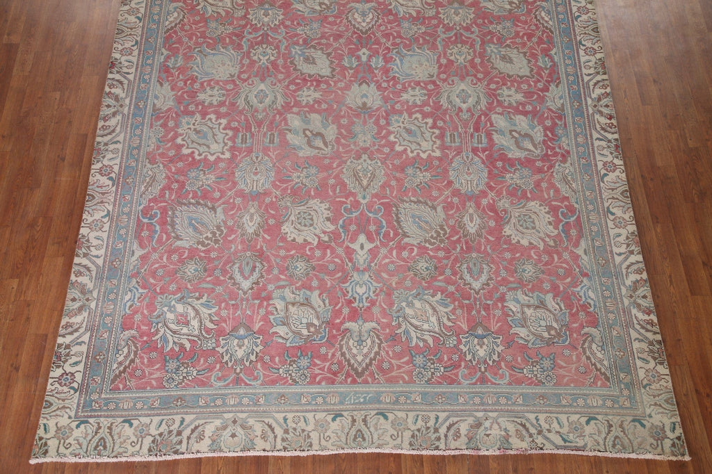 All-Over Pink Tabriz Persian Area Rug 8x14