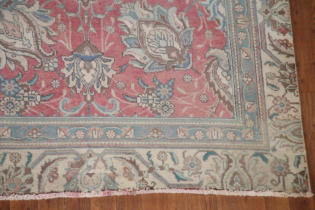 All-Over Pink Tabriz Persian Area Rug 8x14