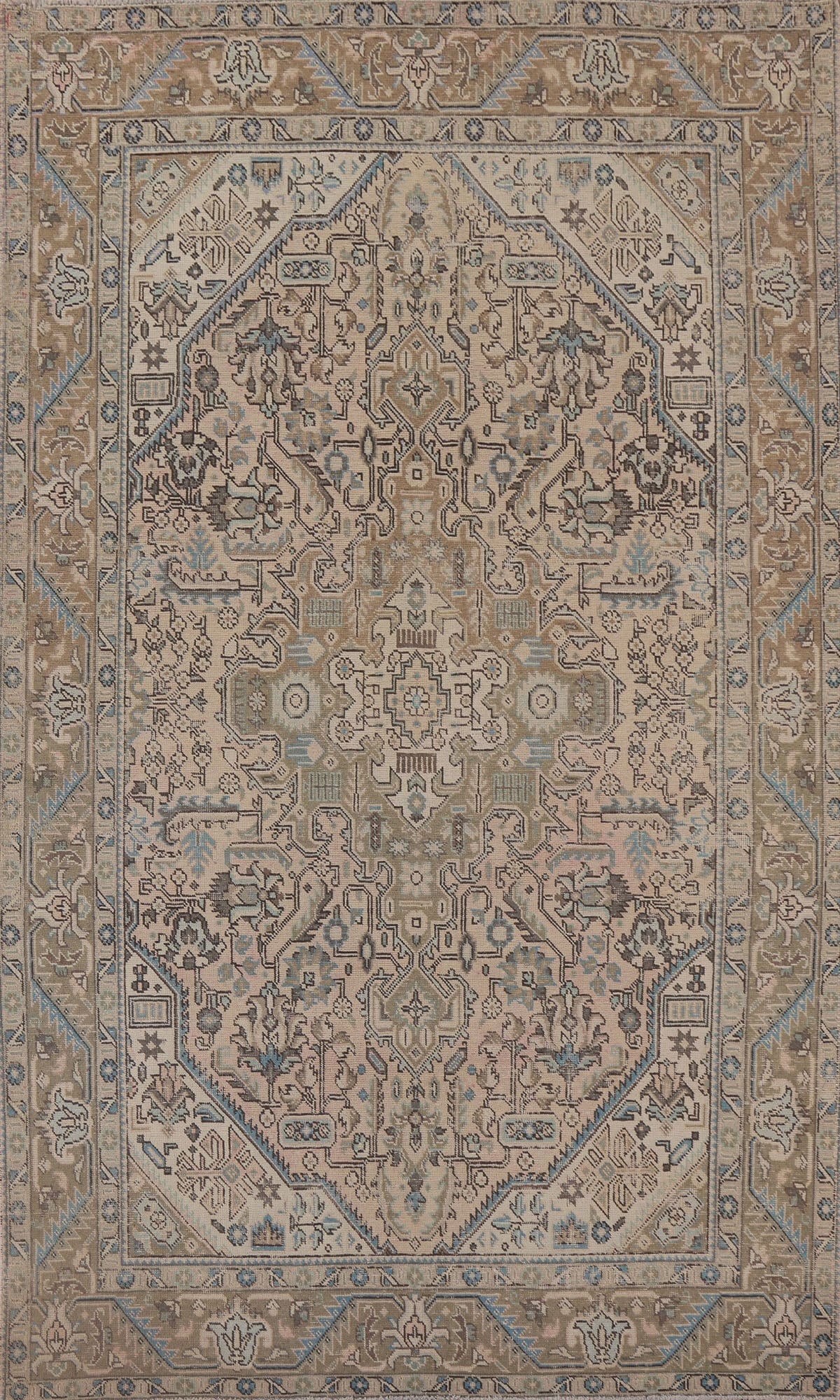 Distressed Tabriz Persian Area Rug 7x10