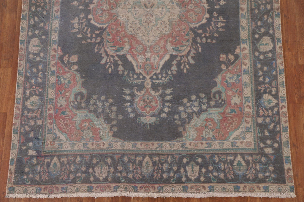 Distressed Over-Dyed Tabriz Persian Area Rug 6x9