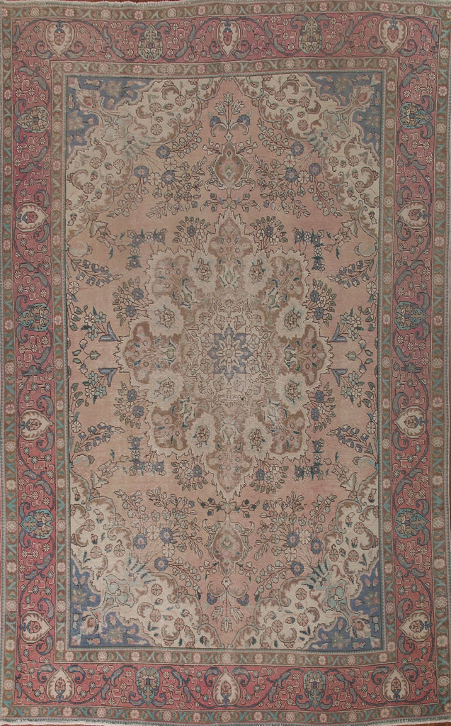 Vintage Wool Tabriz Persian Area Rug 9x13