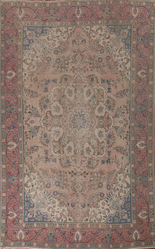 Vintage Wool Tabriz Persian Area Rug 9x13