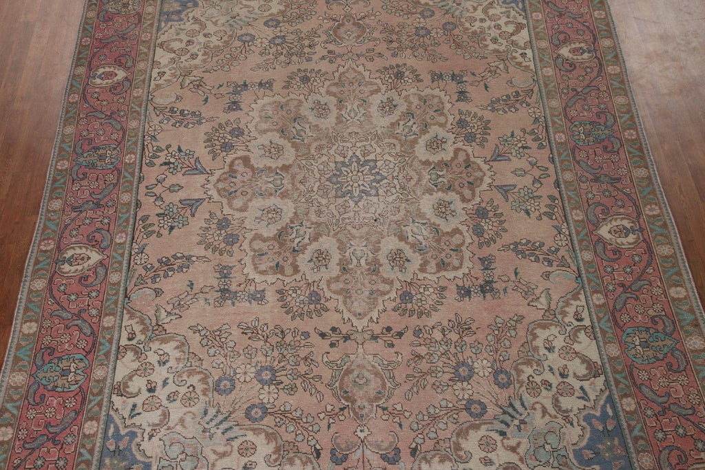 Vintage Wool Tabriz Persian Area Rug 9x13