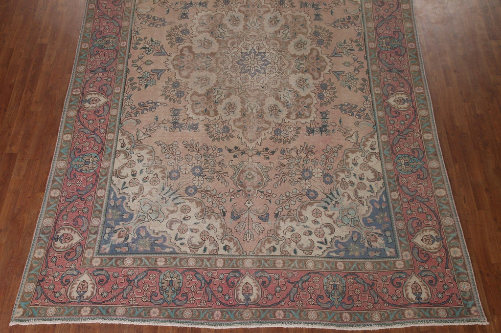 Vintage Wool Tabriz Persian Area Rug 9x13