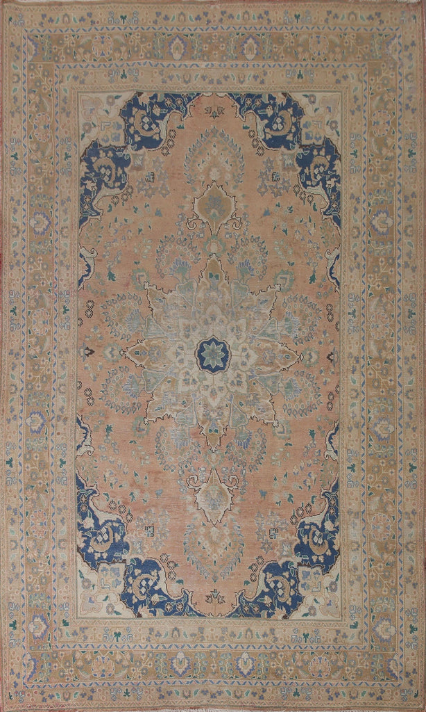 Distressed Mashad Persian Area Rug 7x10