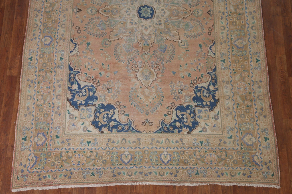 Distressed Mashad Persian Area Rug 7x10