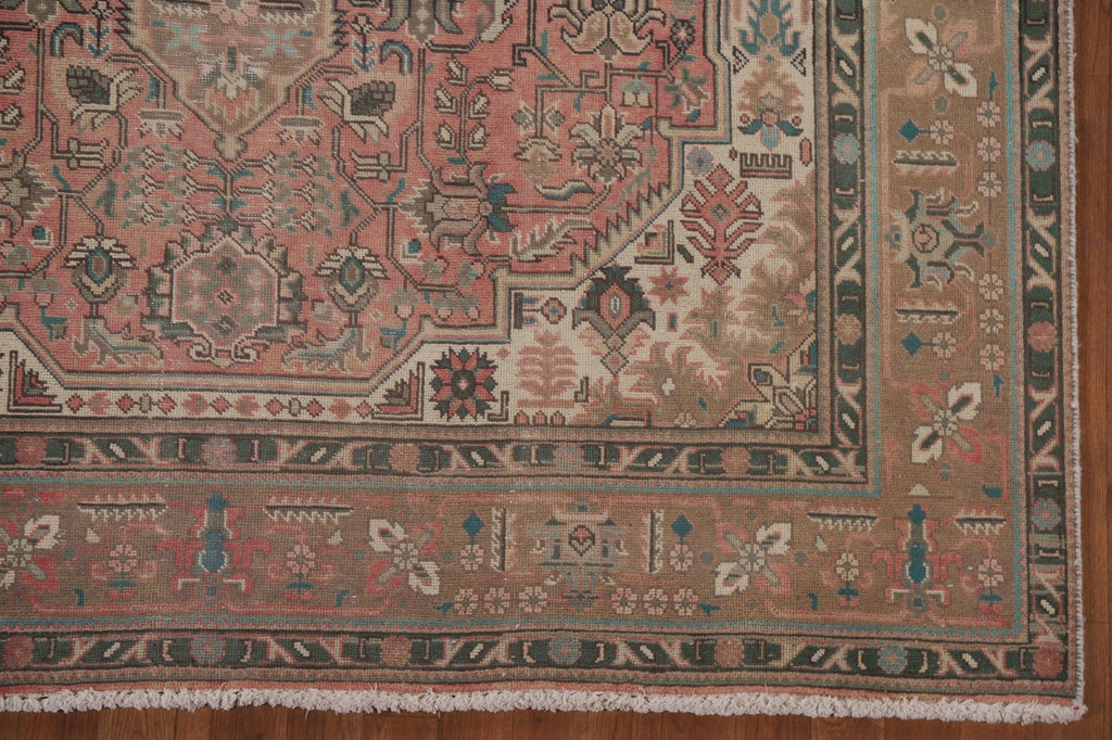 Distressed Pink Tabriz Persian Area Rug 7x10