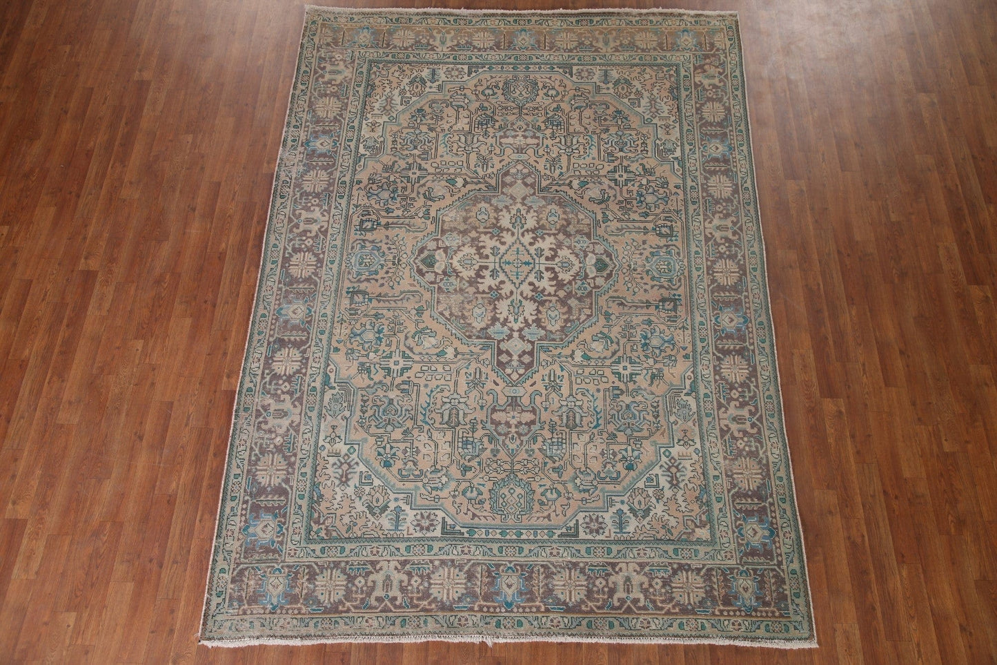 Distressed Tabriz Persian Area Rug 7x9