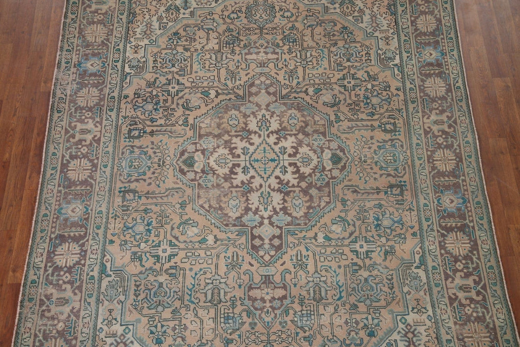 Distressed Tabriz Persian Area Rug 7x9