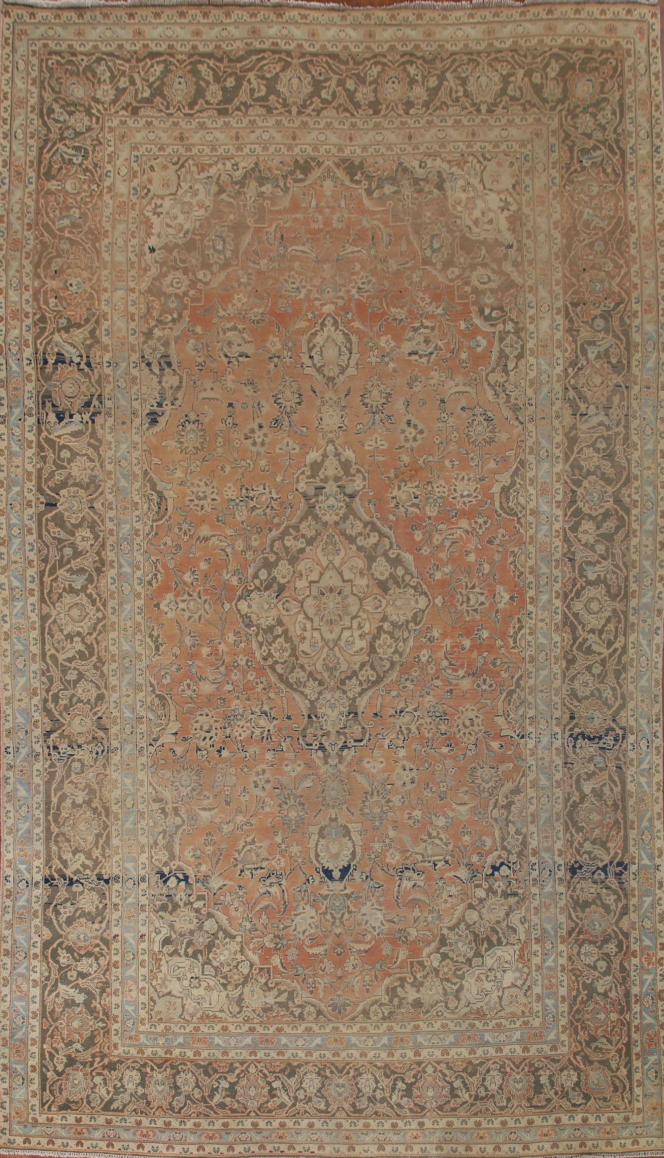 Distressed Kashan Persian Area Rug 8x12