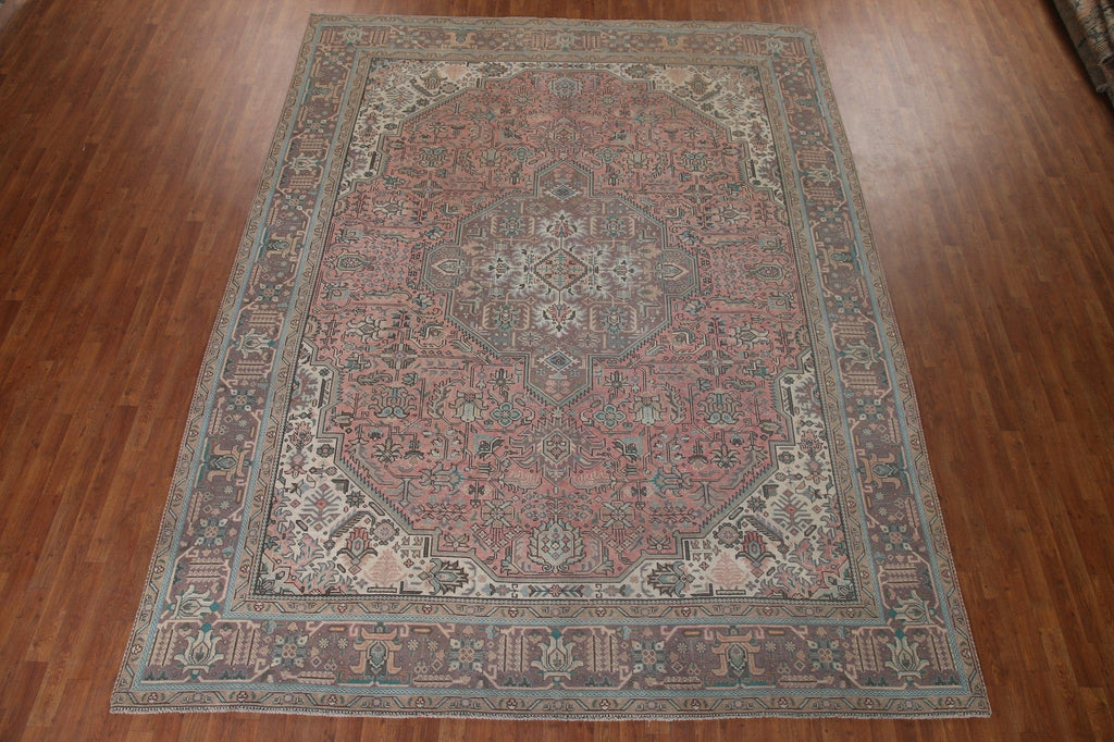 Pink Geometric Tabriz Persian Area Rug 10x12