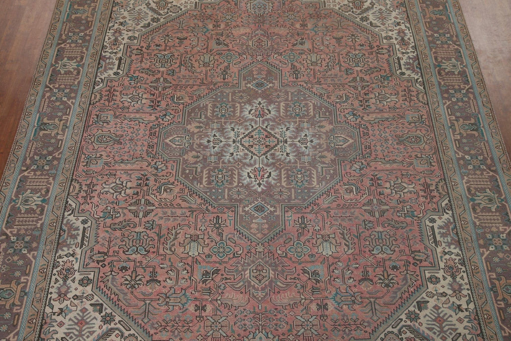 Pink Geometric Tabriz Persian Area Rug 10x12