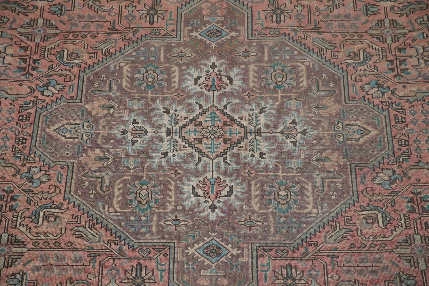 Pink Geometric Tabriz Persian Area Rug 10x12