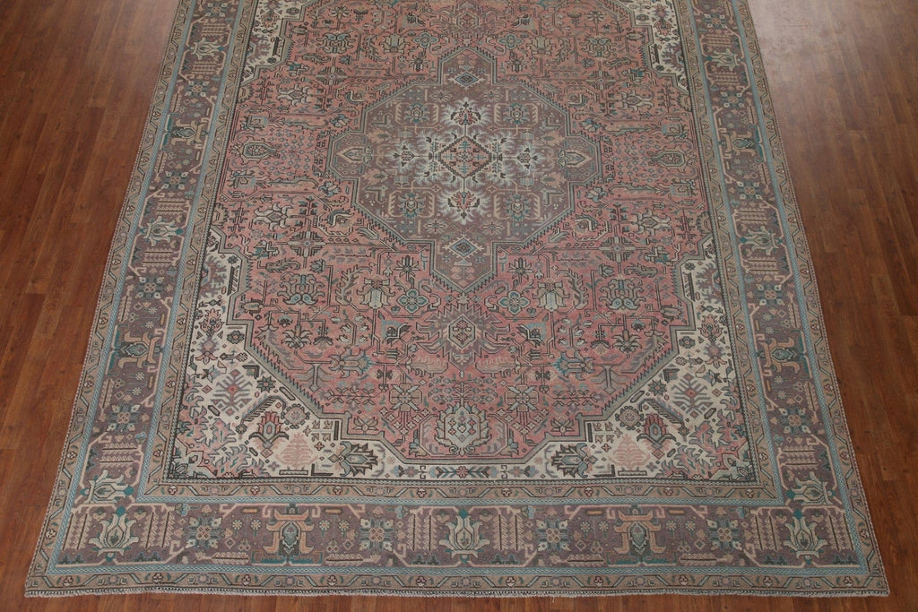 Pink Geometric Tabriz Persian Area Rug 10x12