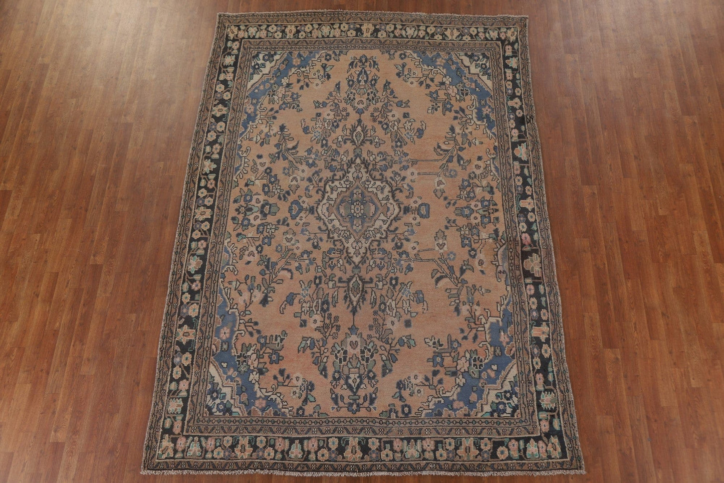 Vintage Wool Hamedan Persian Area Rug 7x10