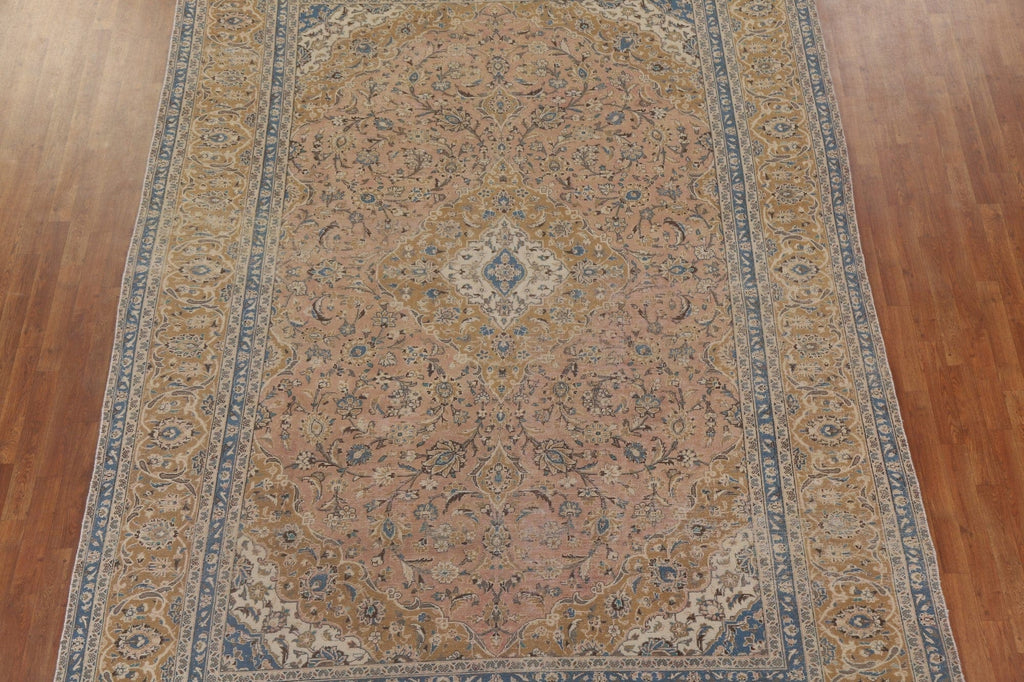 Vintage Floral Kashan Persian Area Rug 9x12