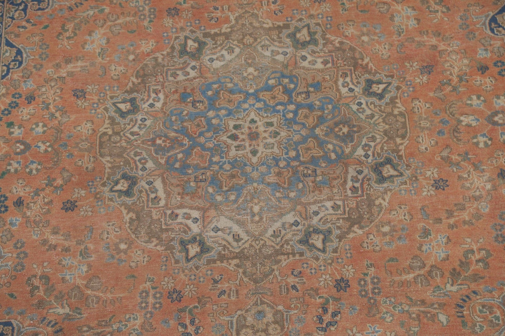 Distressed Mashad Persian Area Rug 10x13