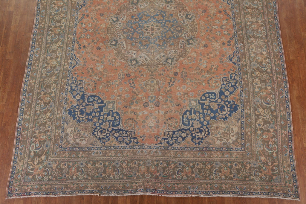 Distressed Mashad Persian Area Rug 10x13