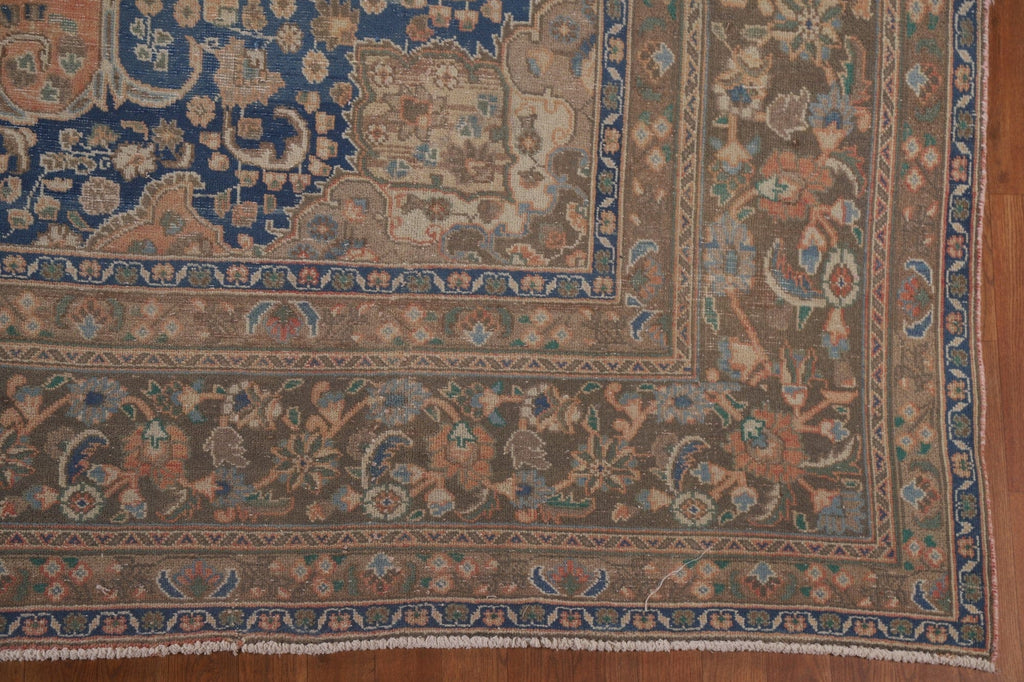 Distressed Mashad Persian Area Rug 10x13