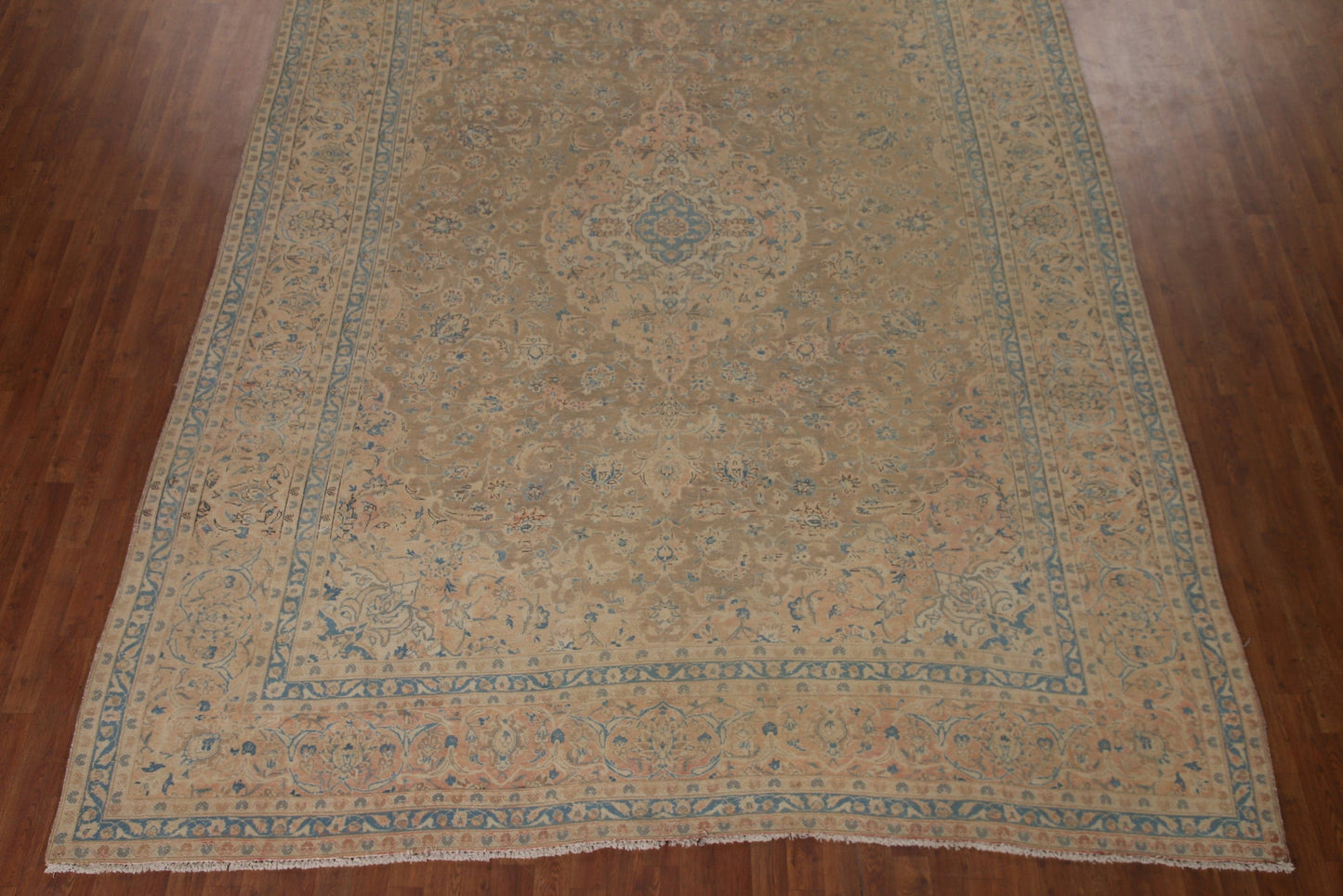 Vegetable Dye Brown Kashan Persian Area Rug 10x13