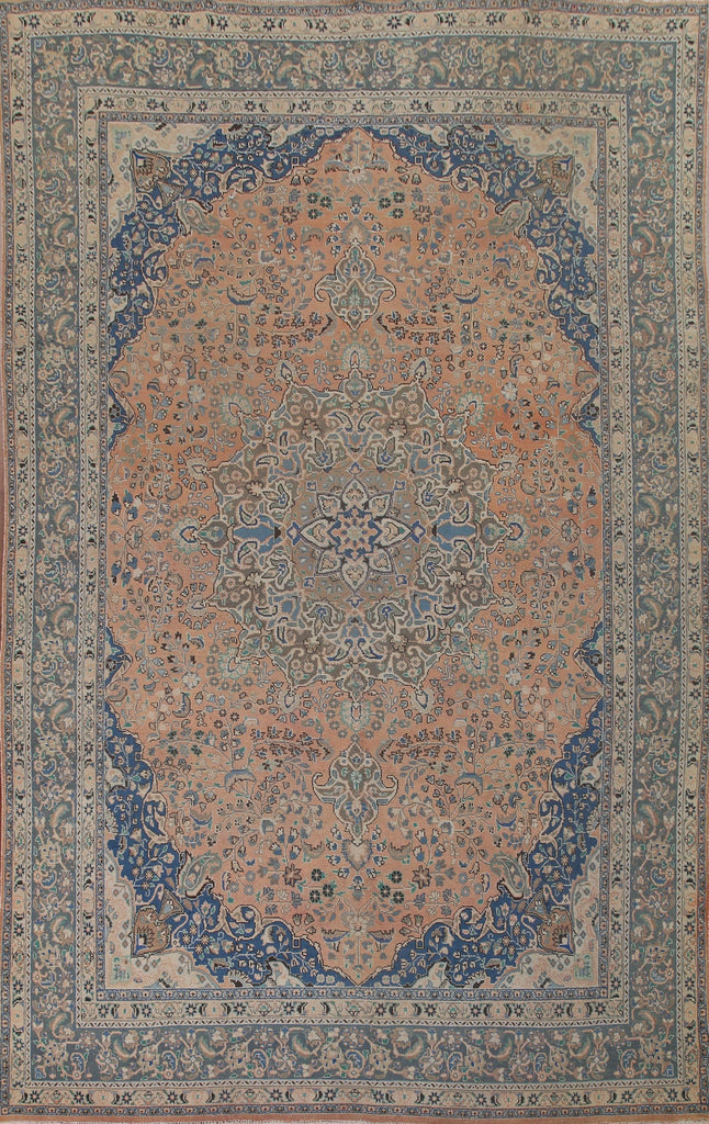 Vintage Wool Mashad Persian Area Rug 10x13