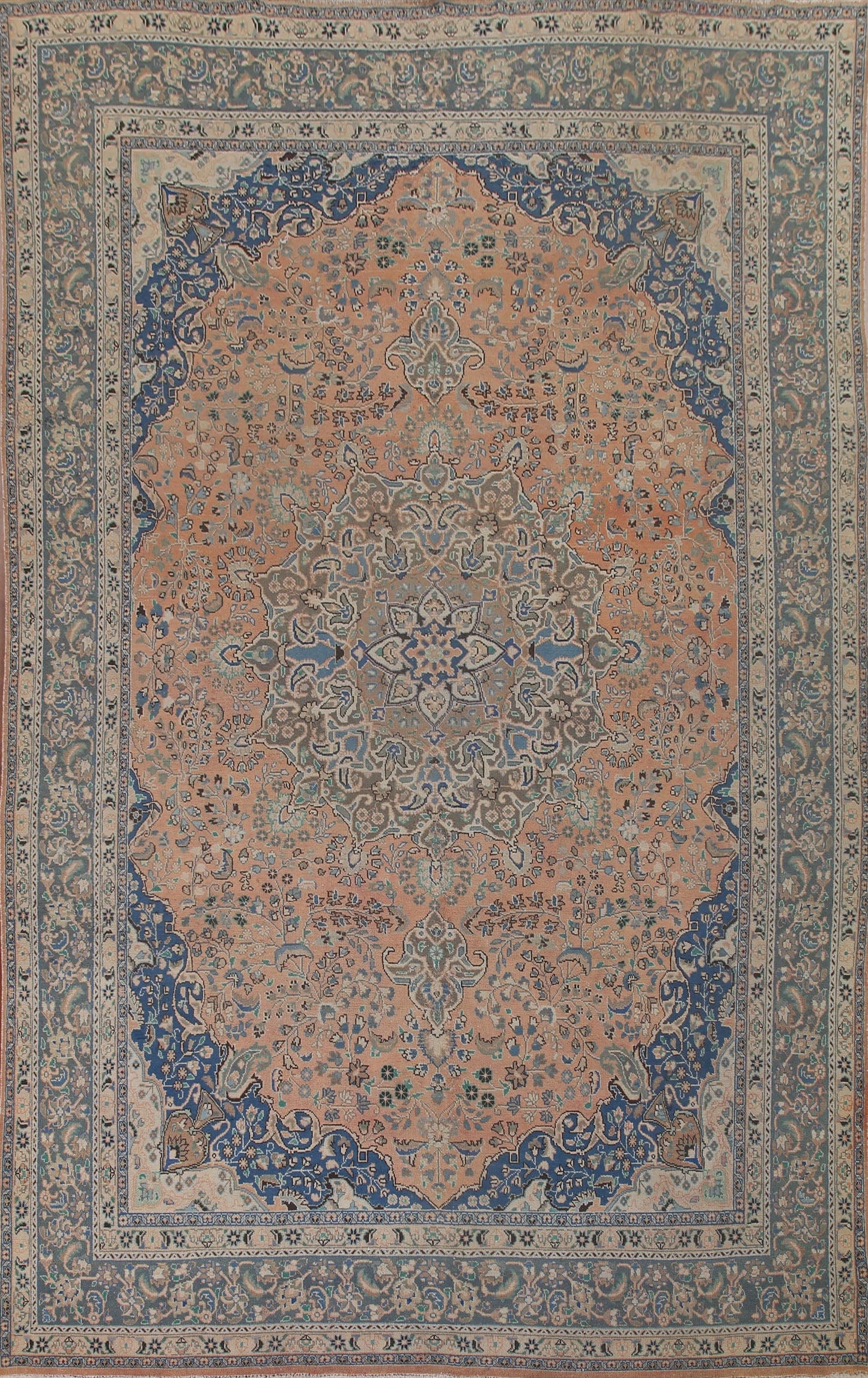 Vintage Wool Mashad Persian Area Rug 10x13