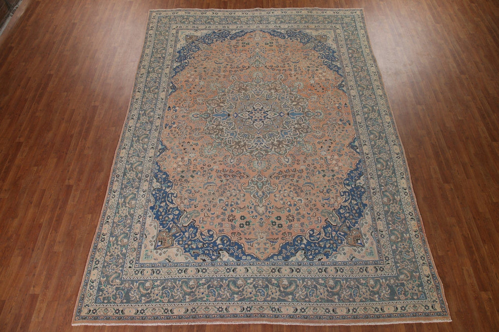 Vintage Wool Mashad Persian Area Rug 10x13