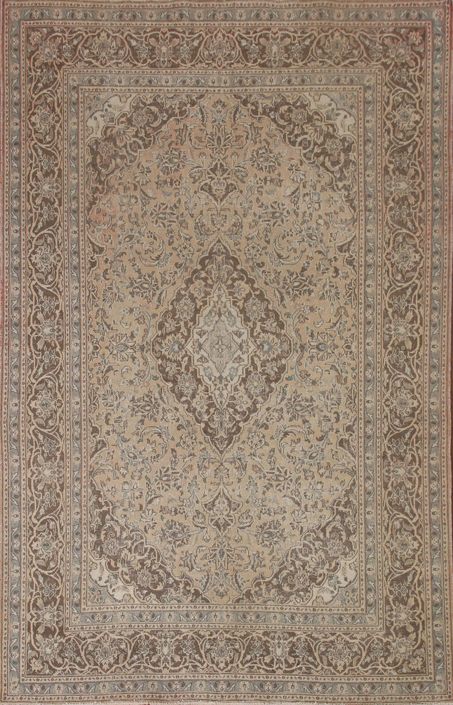 Distressed Mashad Persian Area Rug 6x9