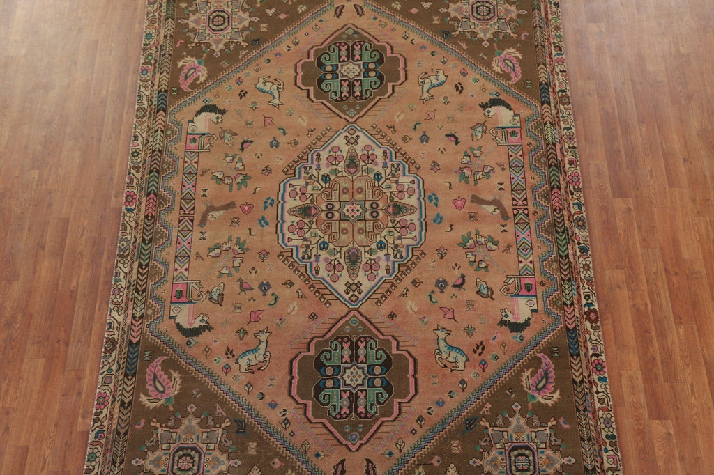 Animal Pictorial Abadeh Persian Area Rug 7x10