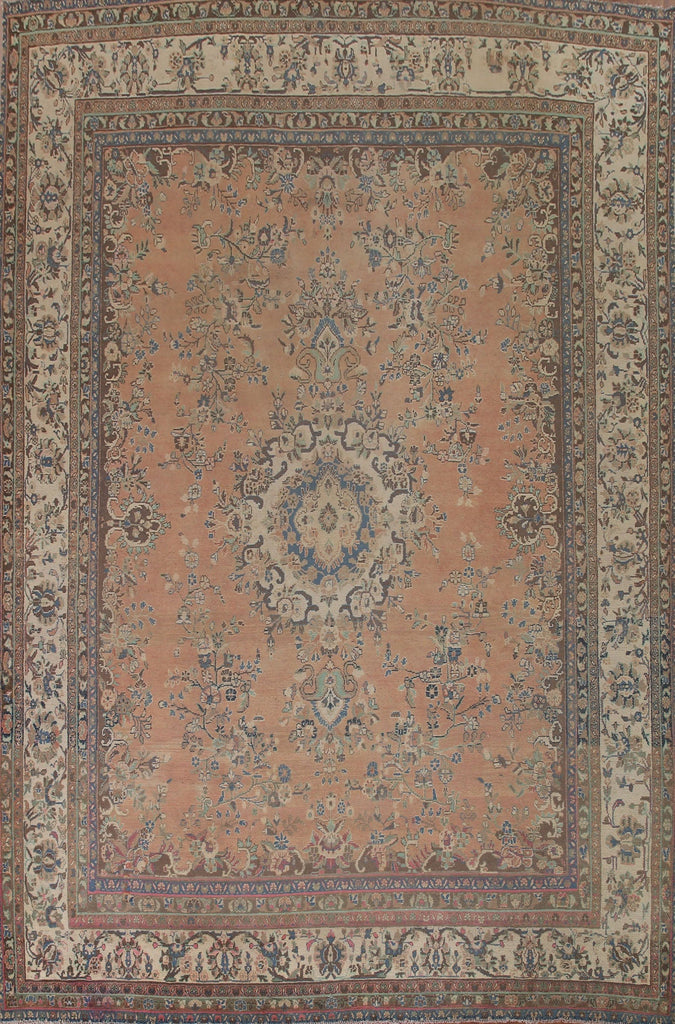 Vintage Wool Mashad Persian Area Rug 10x13