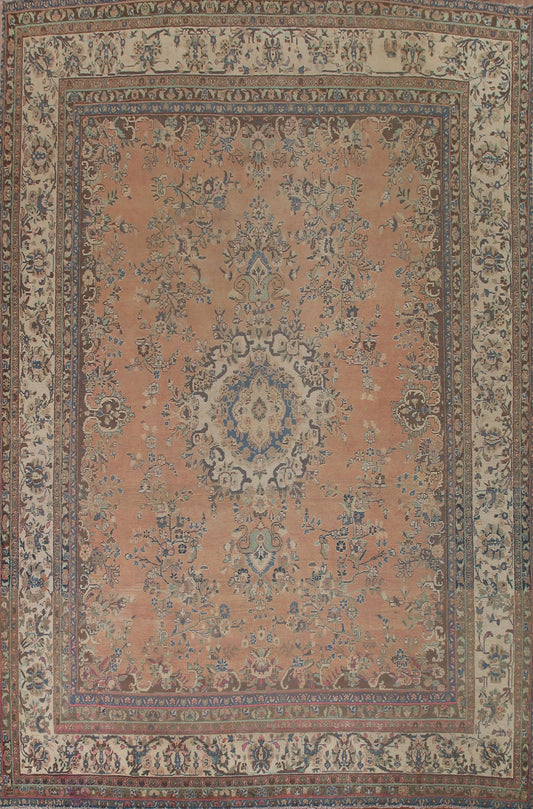 Vintage Wool Mashad Persian Area Rug 10x13