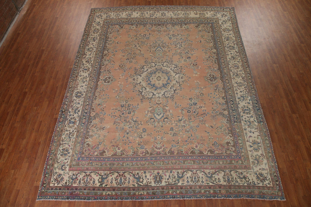 Vintage Wool Mashad Persian Area Rug 10x13