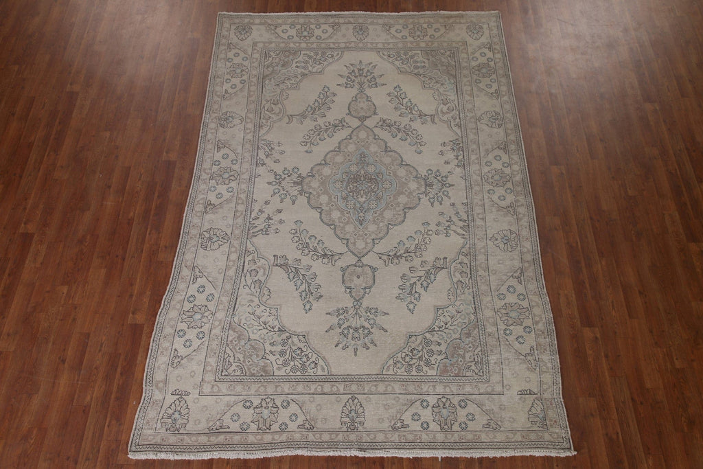 Vintage Wool Tabriz Persian Area Rug 6x9