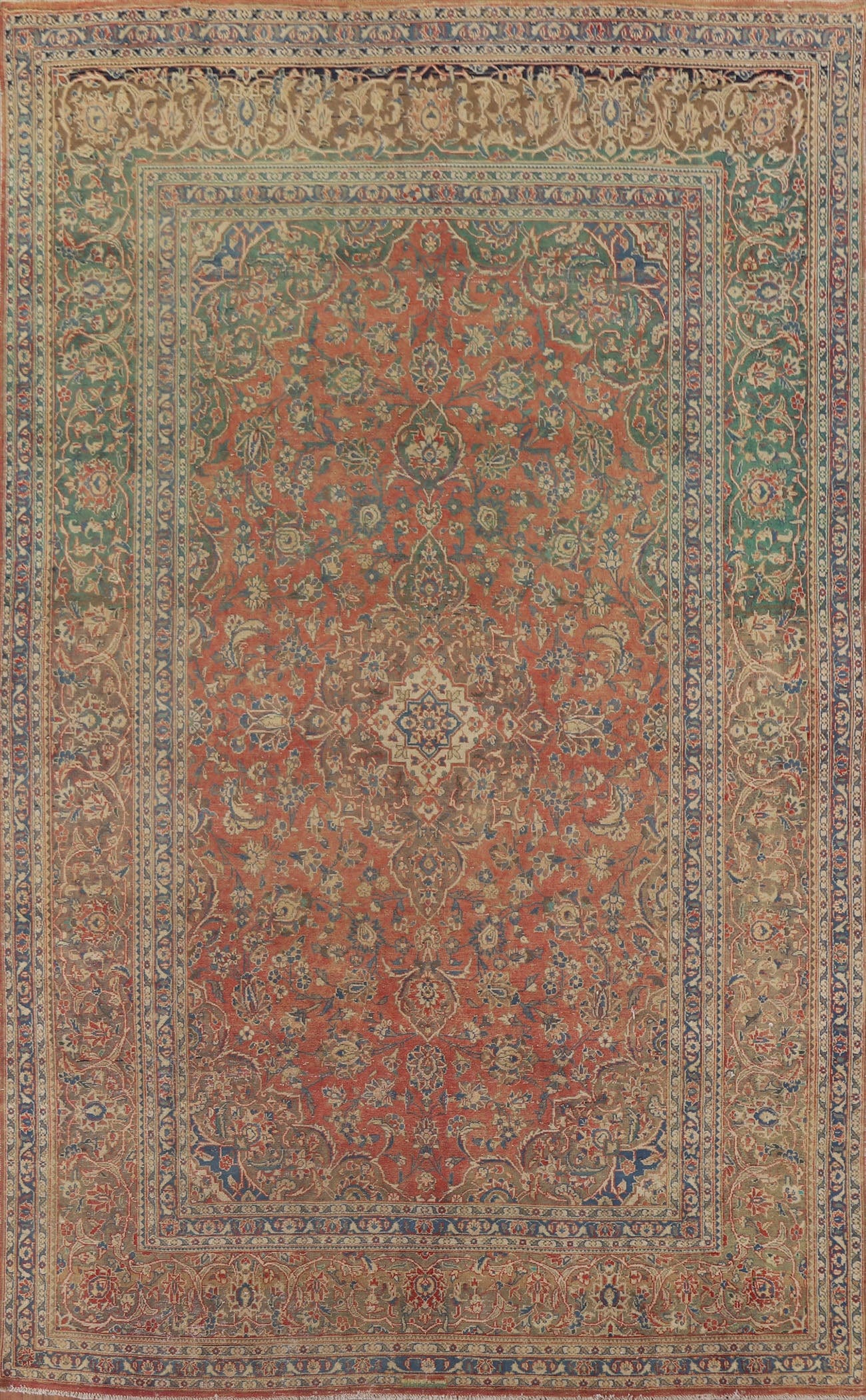 Distressed Over-Dyed Kashan Persian Area Rug 8x11