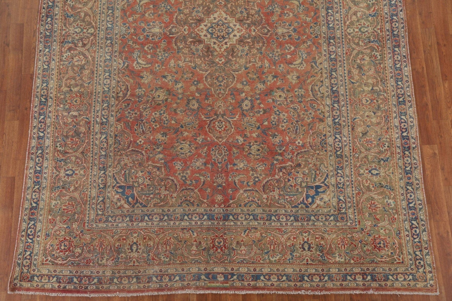 Distressed Over-Dyed Kashan Persian Area Rug 8x11