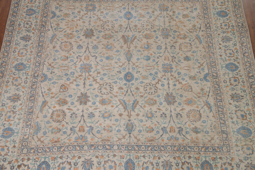 Square Floral Tabriz Persian Area Rug 9x9