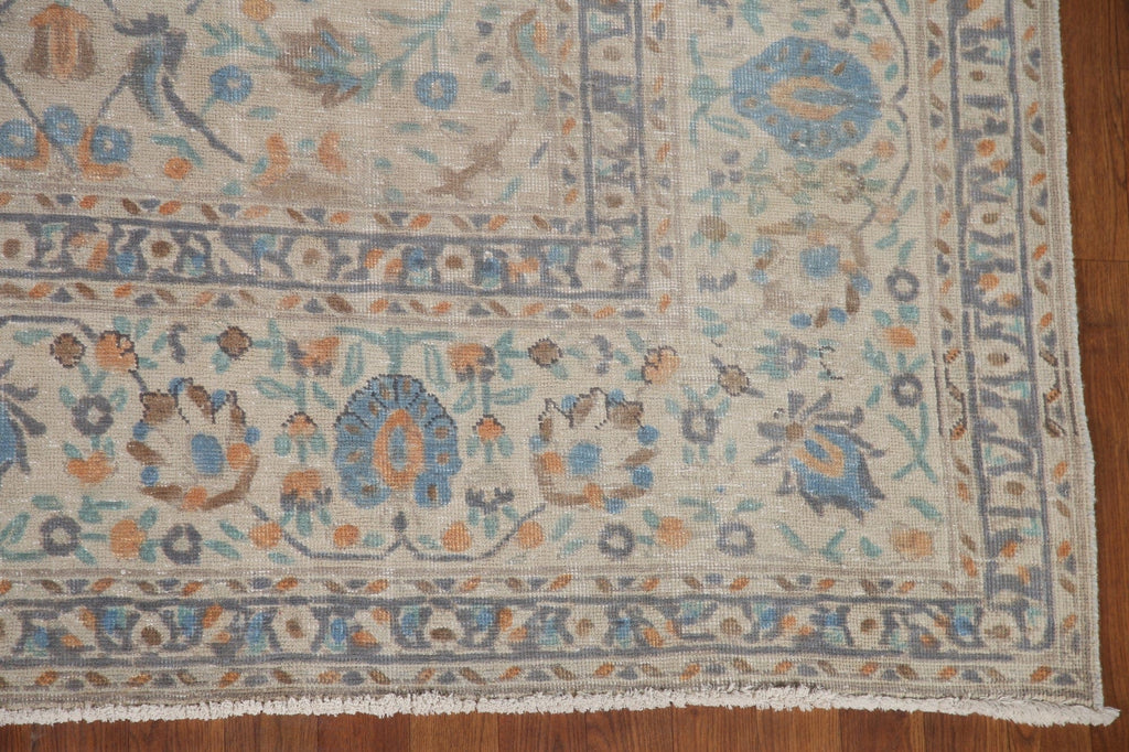 Square Floral Tabriz Persian Area Rug 9x9