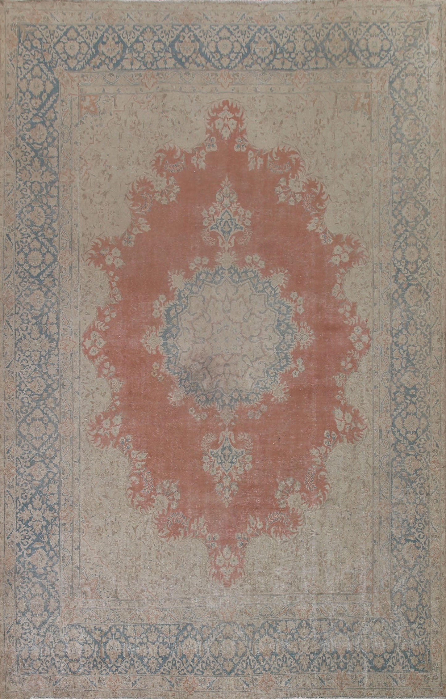 Distressed Kerman Persian Area Rug 10x13